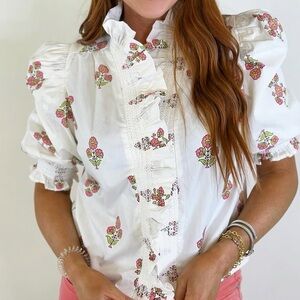 Women’s Karlie - Digital London Floral Ruffle Top